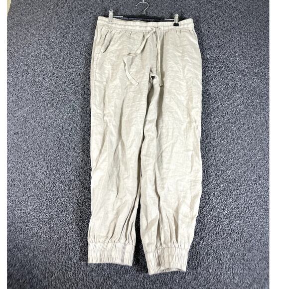 Anthropologie Cloth & Stone Jogger Pants Womens Small Woven Mid Rise Biege - Picture 2 of 8